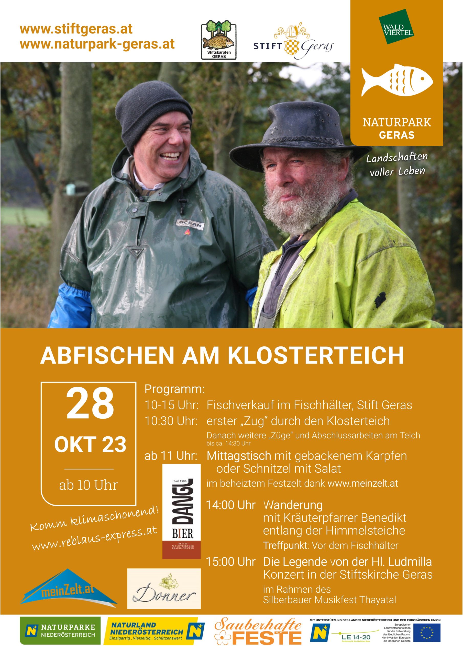 Abfischen am Klosterteich 2023 Stift Geras