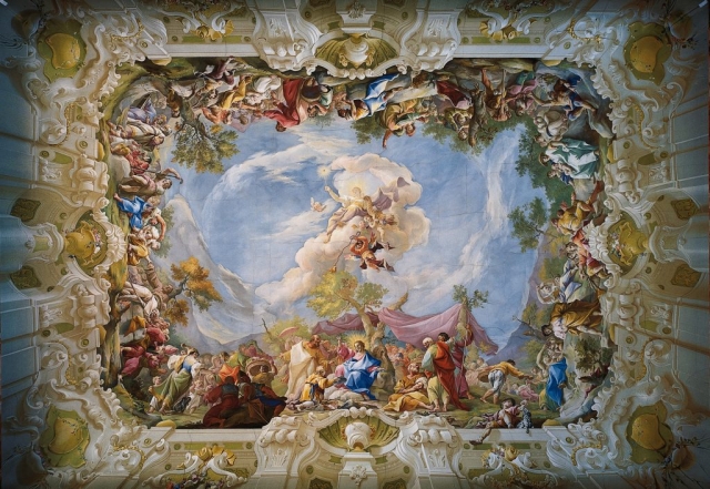 Kloster Geras - Marmorsaal, Deckenfresko
