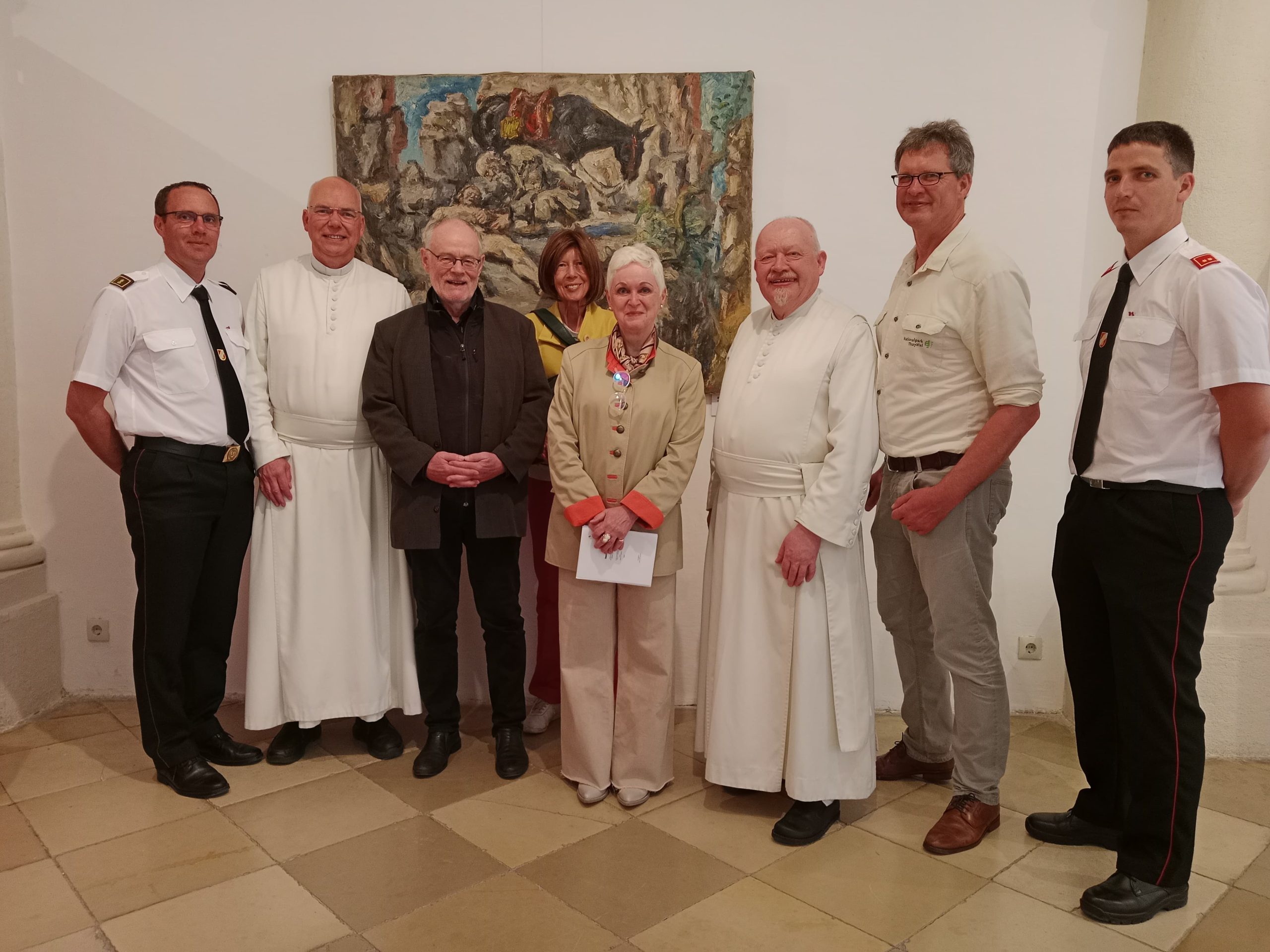 vlnr
Stefan Heimberger, Kommandant FF Geras
Hw.H. Prälat Conrad Müller opraem, Prior de regimine Stift Geras
Ing. Benedikt Herforth